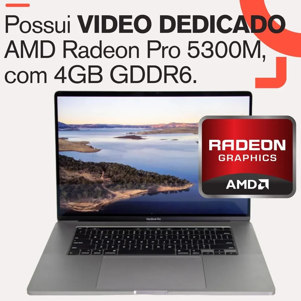 "USADO - Apple MacBook Pro A2141 Intel Core i7 2019 SSD 500GB 16GB Radeon 5300M 16"" Prateado" - view 3