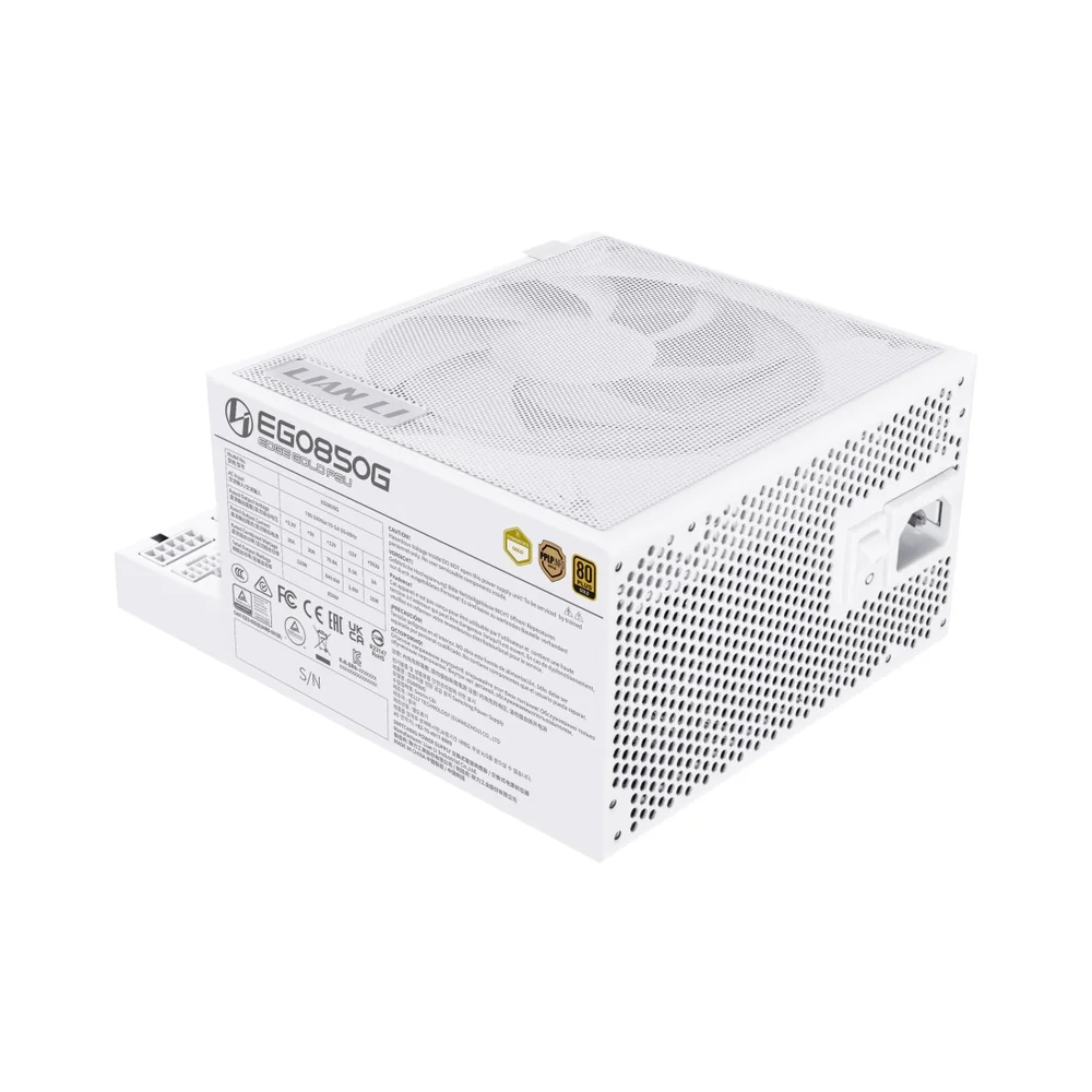 Fonte 850w 80 Plus Gold Lian Li Edge Gold, Atx 3.1, Full-modular, White - Eg0850g White Br