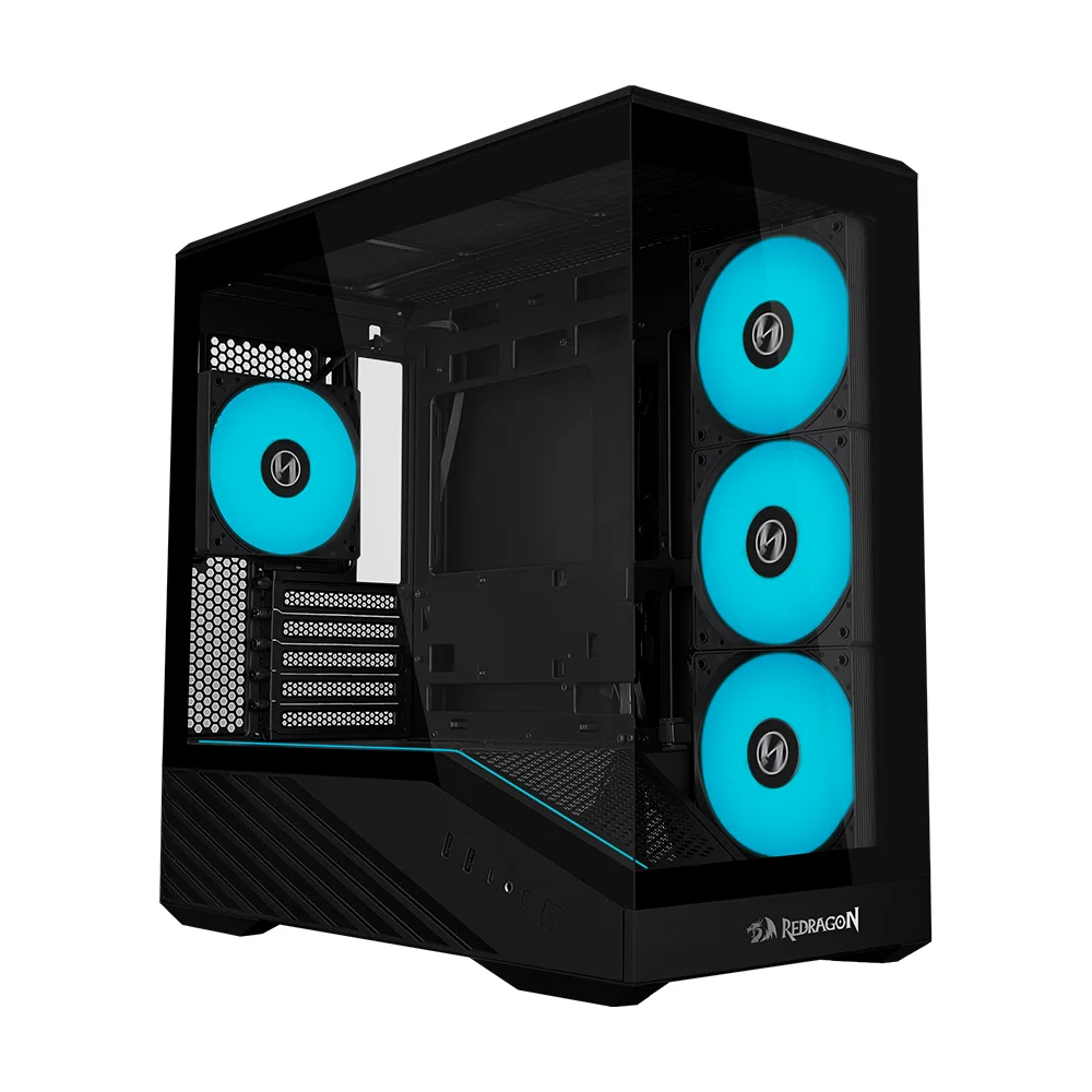 Gabinete Gamer Redragon V100r Mini Atx Com Fans ARGB Preto Gabinete Gamer Redragon V100r Mini Atx Com Fans ARGB Preto