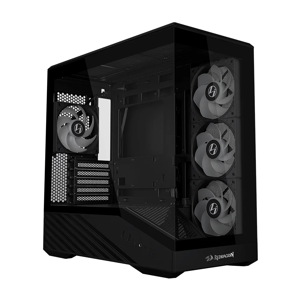Gabinete Gamer Redragon V100r Mini Atx Com Fans ARGB Preto Gabinete Gamer Redragon V100r Mini Atx Com Fans ARGB Preto