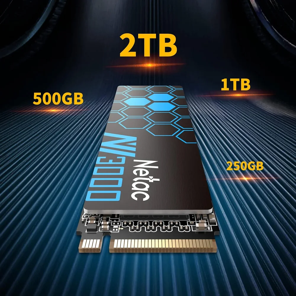 Netac SSD NVMe Interno 250GB M.2 2280 NV3000 Leitura 3100mb/s