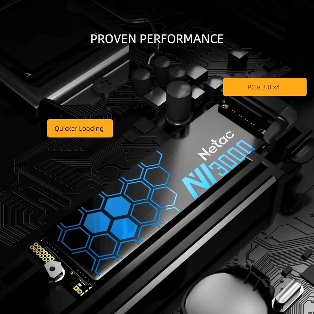 Netac SSD NVMe Interno 250GB M.2 2280 NV3000 Leitura 3100mb/s