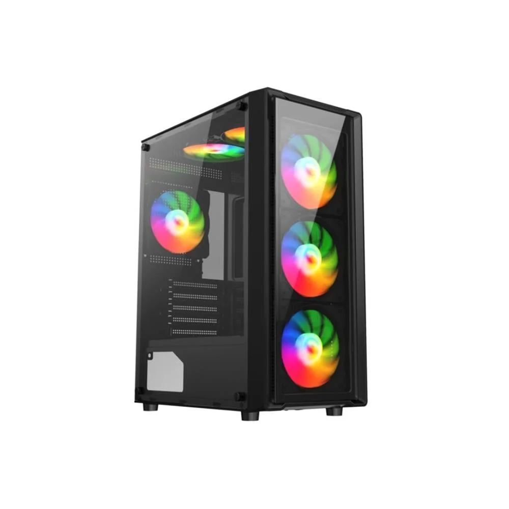 Gabinete Liketec Sigma, Mid Tower, LED ARGB, Vidro Temperado, Preto Gabinete Liketec Sigma, Mid Tower, LED ARGB, Vidro Temperado, Preto