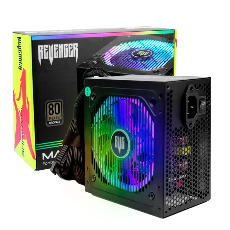 Fonte Atx 550w Real RGB Maximus Fo-max01RGB Revenger **** Fonte Atx 550w Real RGB Maximus Fo-max01RGB Revenger ****