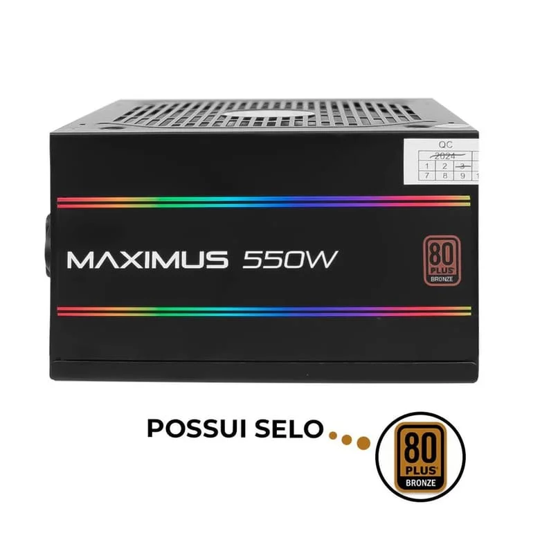 Fonte Atx 550w Real RGB Maximus Fo-max01RGB Revenger **** Fonte Atx 550w Real RGB Maximus Fo-max01RGB Revenger ****