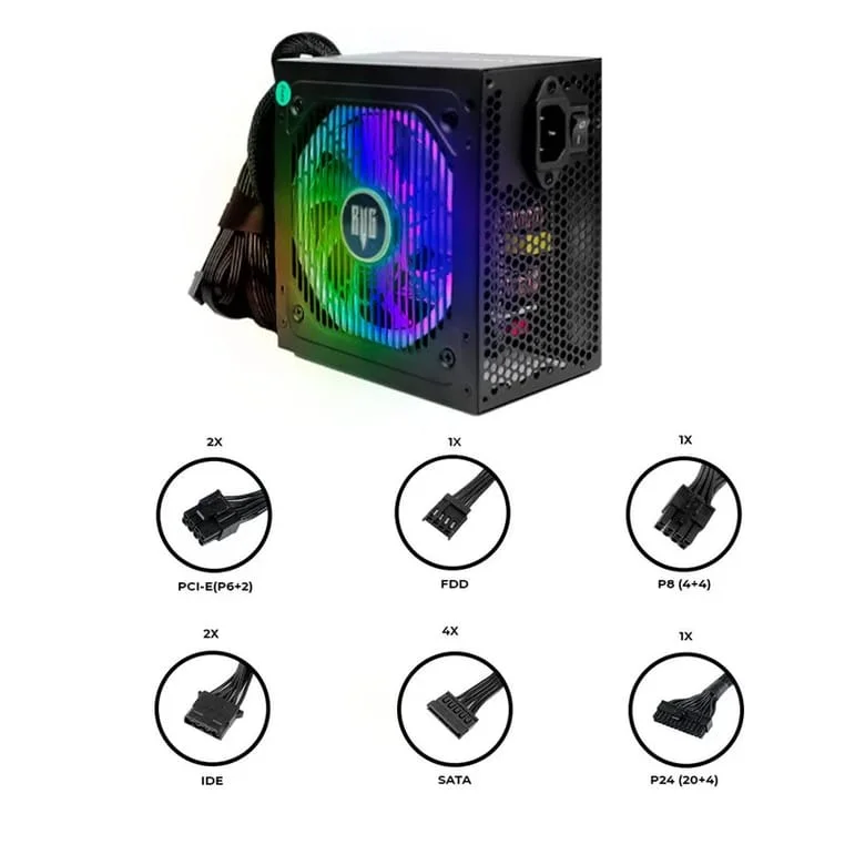 Fonte Atx 550w Real RGB Maximus Fo-max01RGB Revenger **** Fonte Atx 550w Real RGB Maximus Fo-max01RGB Revenger ****