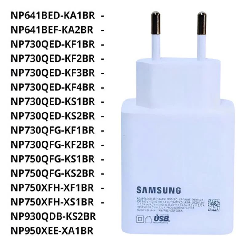 Carregador Notebook Samsung Galaxy Book2 360pro 65w Branco