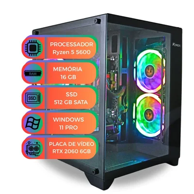 高性能ゲーミングPC RYZEN5 5500 RTX2060 12GB Produtos com até 15 OFF no PIX KaBuM