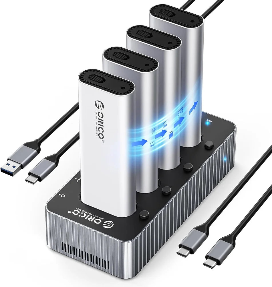 Duplicador Clone De 4 Baias Ss Nvme M.2 Usb-c 4.0 40gbp Duplicador Clone De 4 Baias Ss Nvme M.2 Usb-c 4.0 40gbp