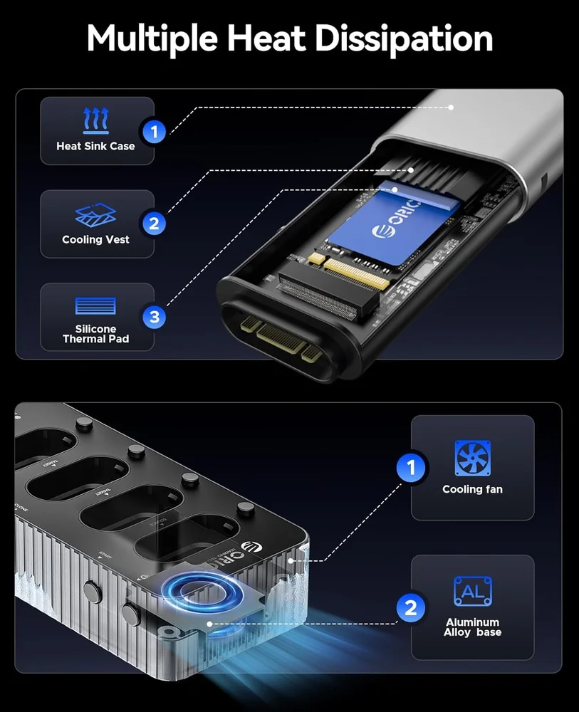 Duplicador Clone De 4 Baias Ss Nvme M.2 Usb-c 4.0 40gbp Duplicador Clone De 4 Baias Ss Nvme M.2 Usb-c 4.0 40gbp