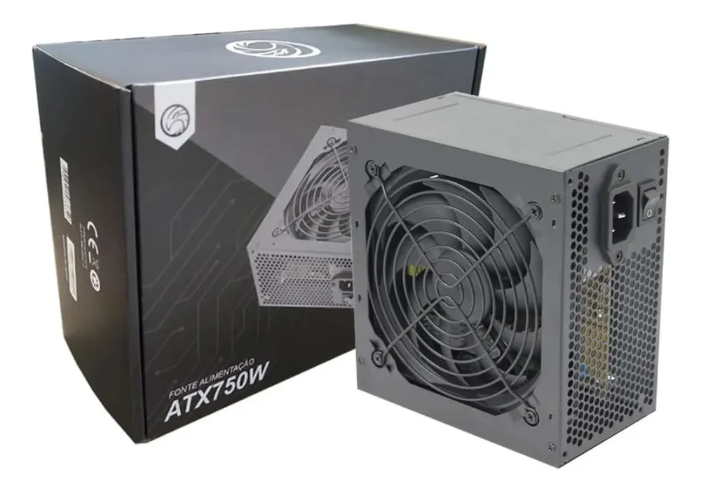 Fonte Atx Gamer 750w Brazil Pc Pfc Ativo 24 Pinos Cor Preto Fonte Atx Gamer 750w Brazil Pc Pfc Ativo 24 Pinos Cor Preto