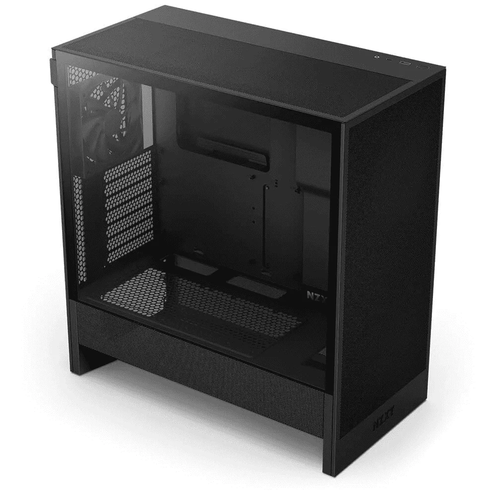 Gabinete Gamer Nzxt H5 Flow Mid Tower Vidro Temperado Atx Black Sem Fonte Com 2 Fans