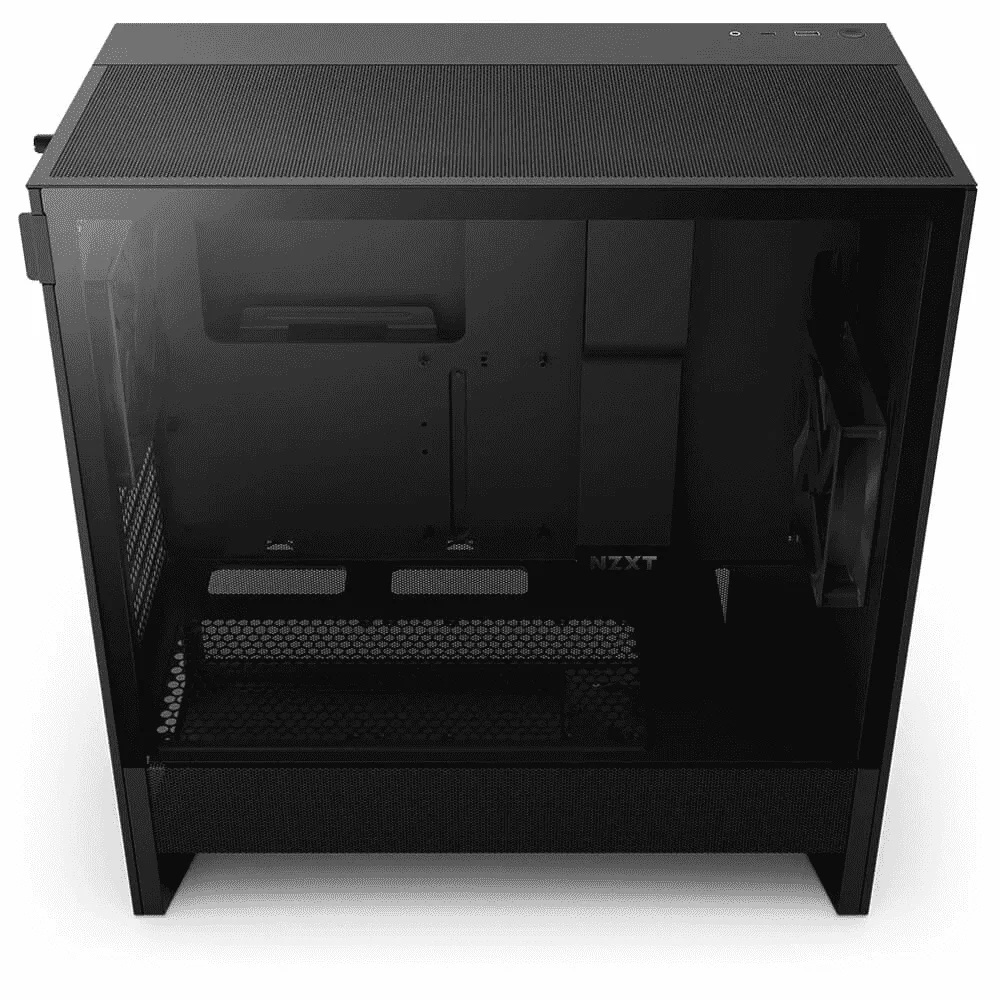 Gabinete Gamer Nzxt H5 Flow Mid Tower Vidro Temperado Atx Black Sem Fonte Com 2 Fans