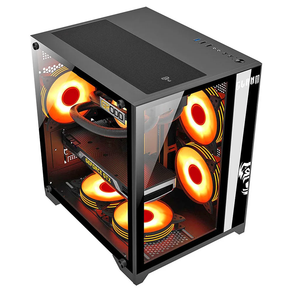 Gabinete Gamer Clanm Grodd mATX/mini-ITX Vidro Temperado VGA 320mm Cooler 160mm USB 3.0 Gabinete Gamer Clanm Grodd mATX/mini-ITX Vidro Temperado VGA 320mm Cooler 160mm USB 3.0