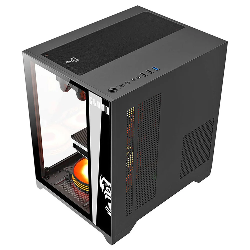 Gabinete Gamer Clanm Grodd mATX/mini-ITX Vidro Temperado VGA 320mm Cooler 160mm USB 3.0 Gabinete Gamer Clanm Grodd mATX/mini-ITX Vidro Temperado VGA 320mm Cooler 160mm USB 3.0