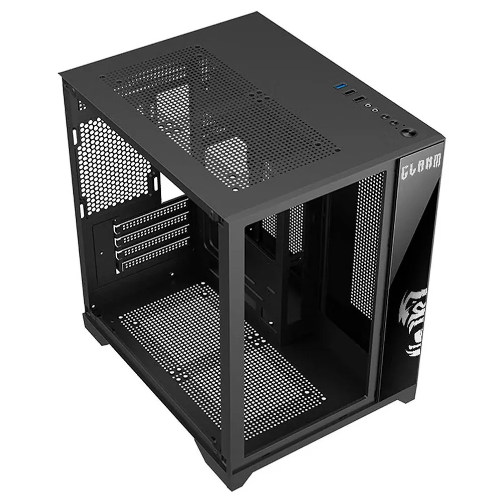 Gabinete Gamer Compacto Clanm Grodd mATX Vidro Temperado 3mm 4 Slots USB 3.0 + 2.0