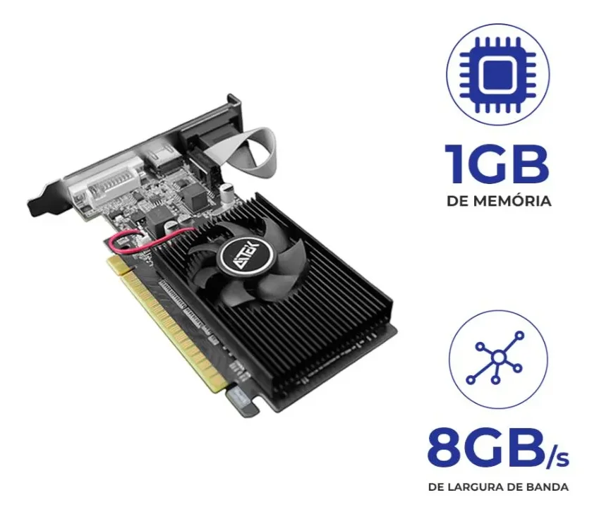 Placa de Vídeo GT 210 1GB DDR3 | HDMI VGA DVI | Ideal para PC Básico Placa de Vídeo GT 210 1GB DDR3 | HDMI VGA DVI | Ideal para PC Básico