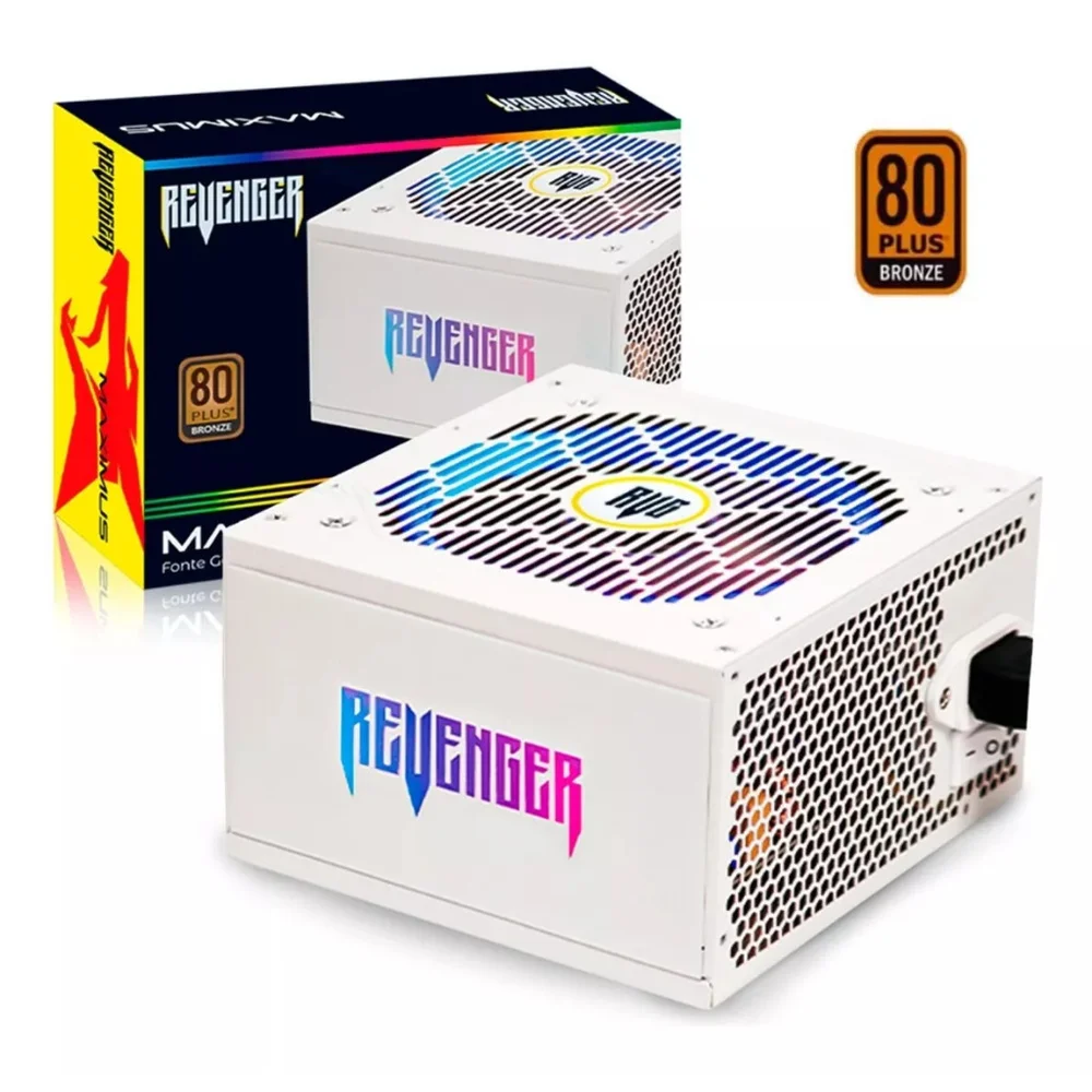 Fonte Atx 550w 80 Plus Bronze Pfc Ativo LED RGB Fo-max04RGB Fonte Atx 550w 80 Plus Bronze Pfc Ativo LED RGB Fo-max04RGB