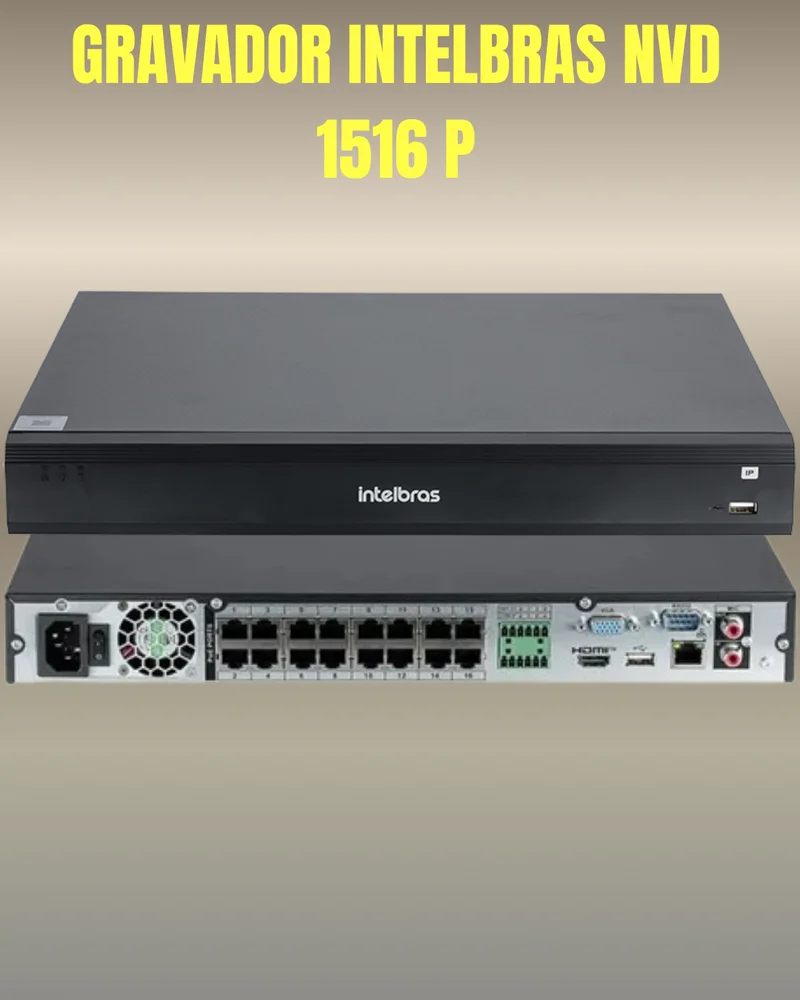 Gravador De Vídeo Nvd 1516-p Intelbras 16 Canais Poe