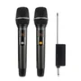 Kit 2 Microfones Vhf Sem Fio Até 80m Recarregável Frequência Ajustável
