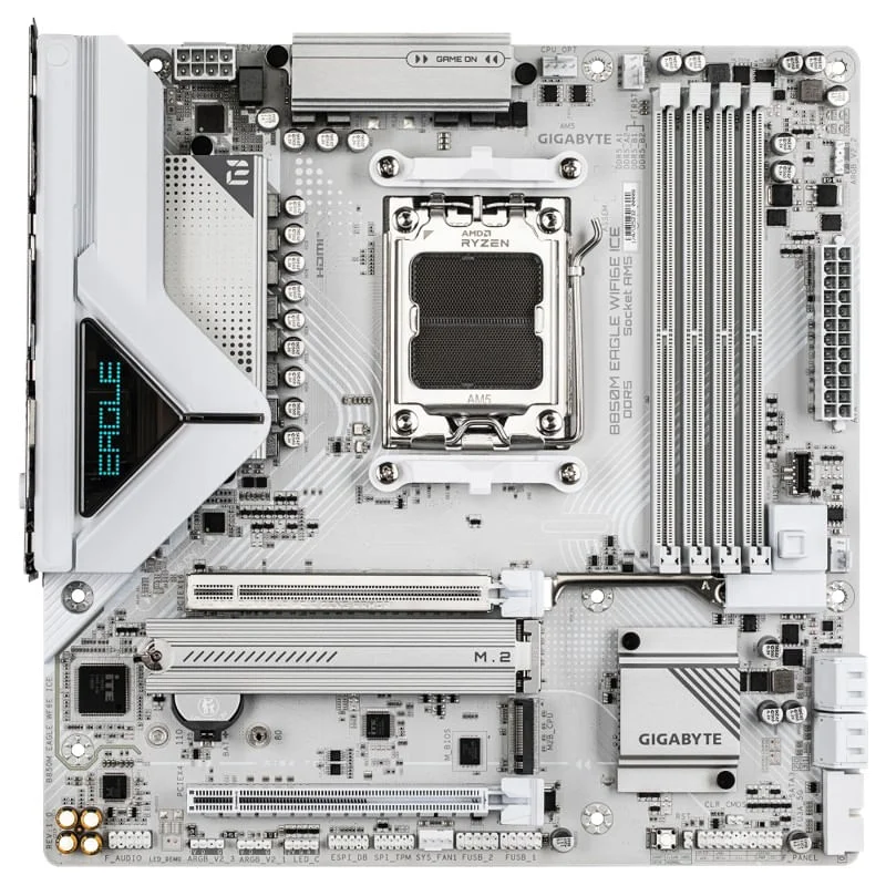 Placa Mãe Gigabyte B850M Eagle Wifi6e Ice, Am5, Ddr5, Wi-fi 6, Atx, 9mb85ml6e-00-g11 Placa Mãe Gigabyte B850M Eagle Wifi6e Ice, Am5, Ddr5, Wi-fi 6, Atx, 9mb85ml6e-00-g11