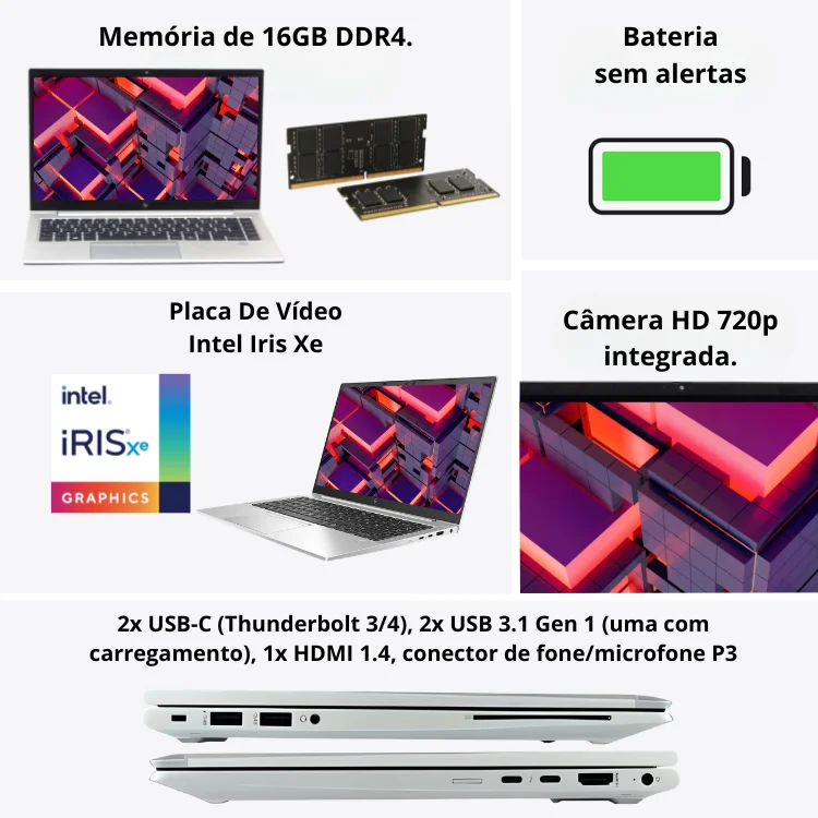 "Usado - Hp Elitebook 840 G8 14"" i5 16gb SSD 256gb Prateado" - view 3