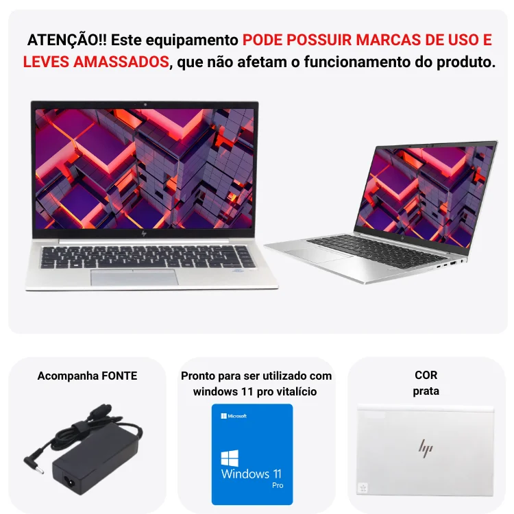 "Usado - Hp Elitebook 840 G8 14"" i5 16gb SSD 256gb Prateado" - view 5
