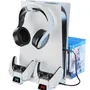 Carregador Base Cooler Controle Compativel Playstation Ps5 FAT SLIM Branco
