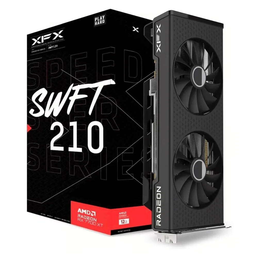 Placa De Vídeo Xfx Speedster Swft 210 Radeon Rx 7700 Xt, 12gb, Gddr6, Ray Tracing, Rx-77tswftfp Placa De Vídeo Xfx Speedster Swft 210 Radeon Rx 7700 Xt, 12gb, Gddr6, Ray Tracing, Rx-77tswftfp
