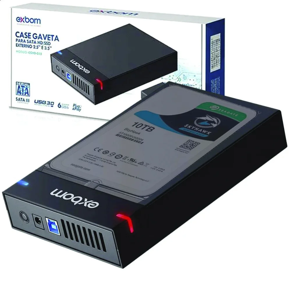 Hd Externo Seagate 10tb + Case Usb 3.0 Rpm 7200 Skyhawk Hd Externo Seagate 10tb + Case Usb 3.0 Rpm 7200 Skyhawk
