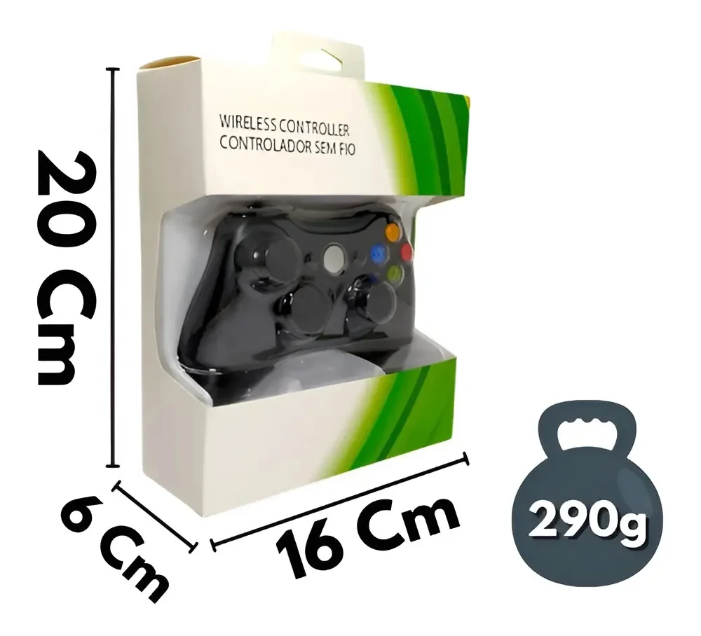Controle X Box 360 Sem Fio +bateria Recarregável Android PC 2.4 Hz