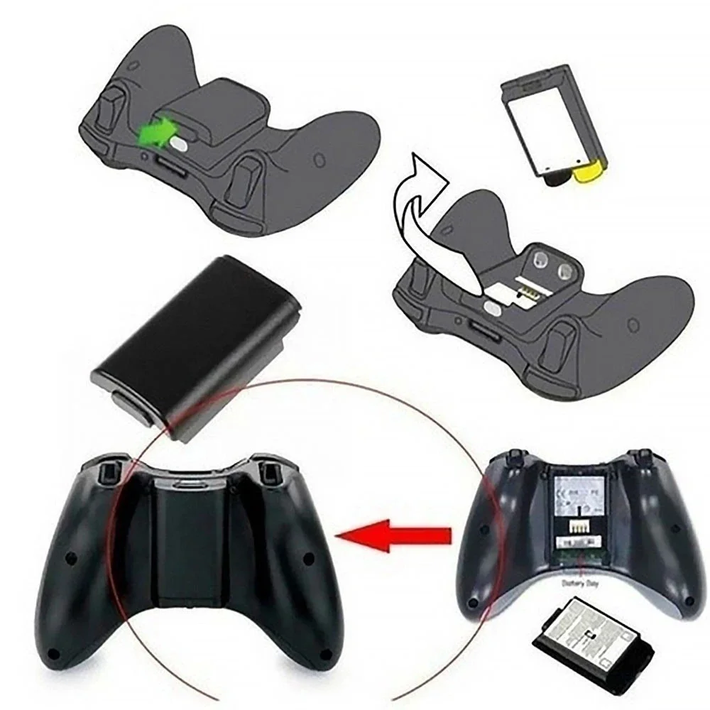 Controle X Box 360 Sem Fio +bateria Recarregável Android PC 2.4 Hz