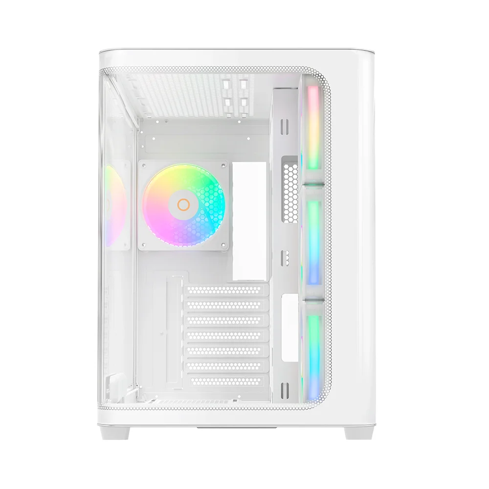 Gabinete Gamer Ocypus Iota C70 Curve Atx ARGB Digital Com Fan Branco Gabinete Gamer Ocypus Iota C70 Curve Atx ARGB Digital Com Fan Branco