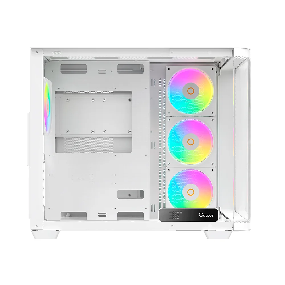 Gabinete Gamer Ocypus Iota C70 Curve Atx ARGB Digital Com Fan Branco Gabinete Gamer Ocypus Iota C70 Curve Atx ARGB Digital Com Fan Branco