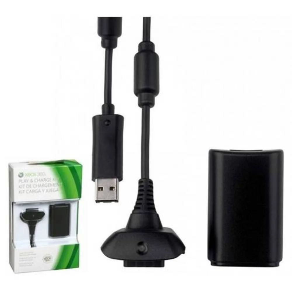 Controle X Box 360 Sem Fio Com Kit Carregador E Bateria Controle X Box 360 Sem Fio Com Kit Carregador E Bateria