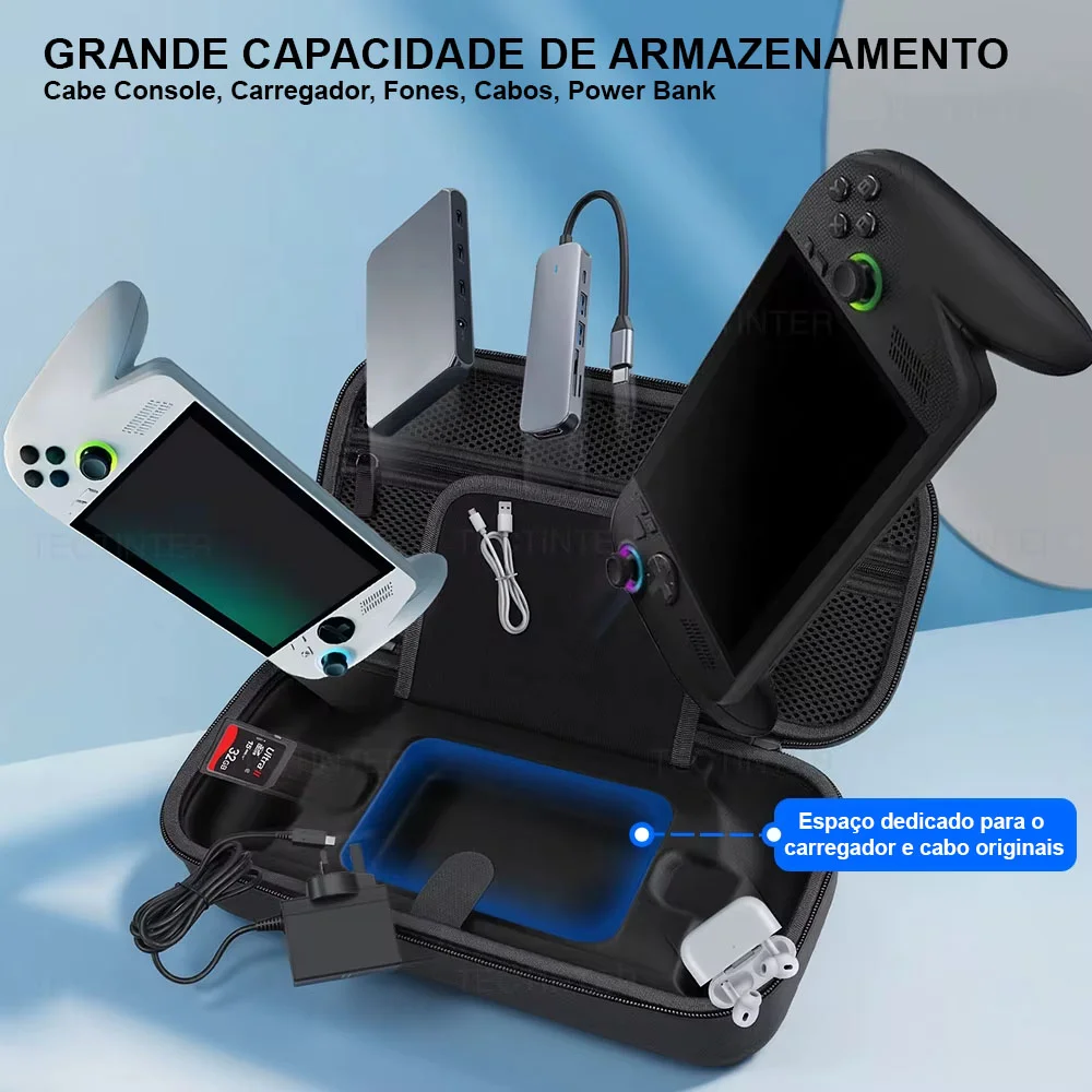 Bolsa P/ Rog XBOX Ally X Espaço Carregador + Película Vidro