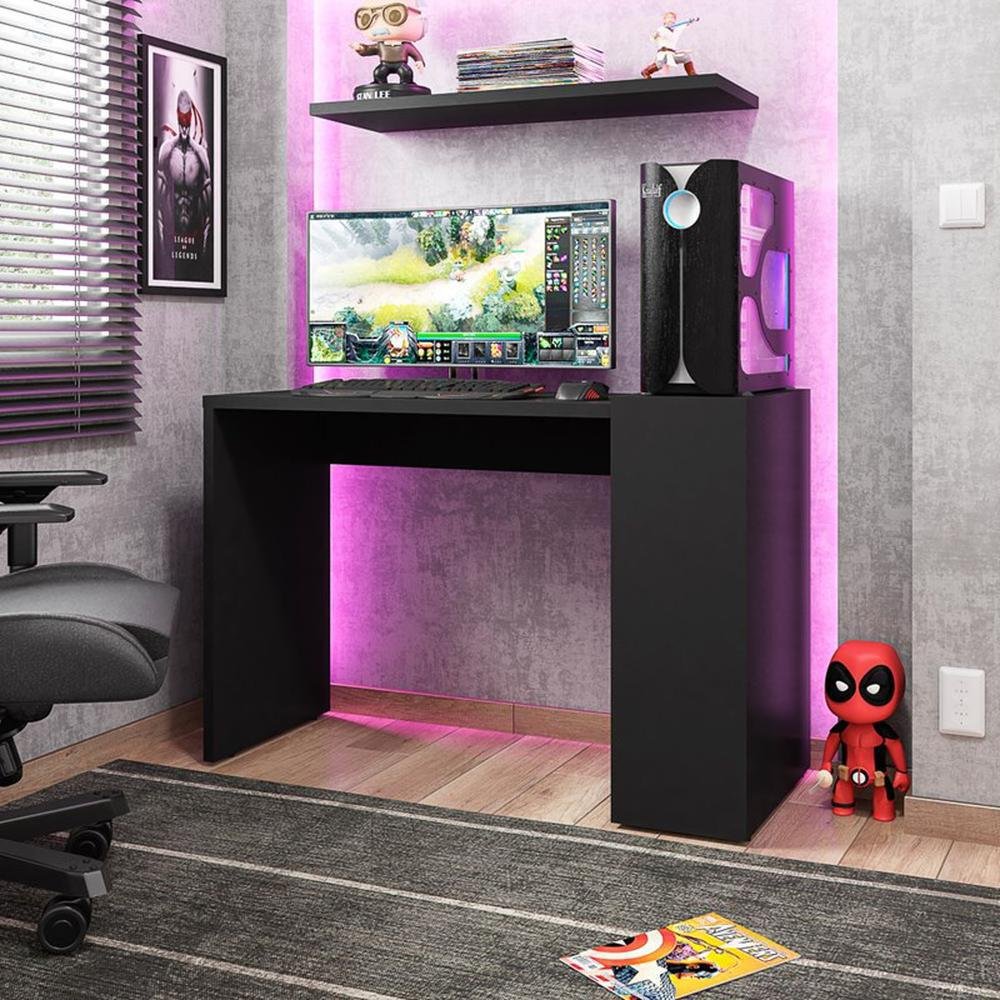Mesa para Computador MPozenato Gamer Connection, 116 cm, Preto - H01 Mesa para Computador MPozenato Gamer Connection, 116 cm, Preto - H01