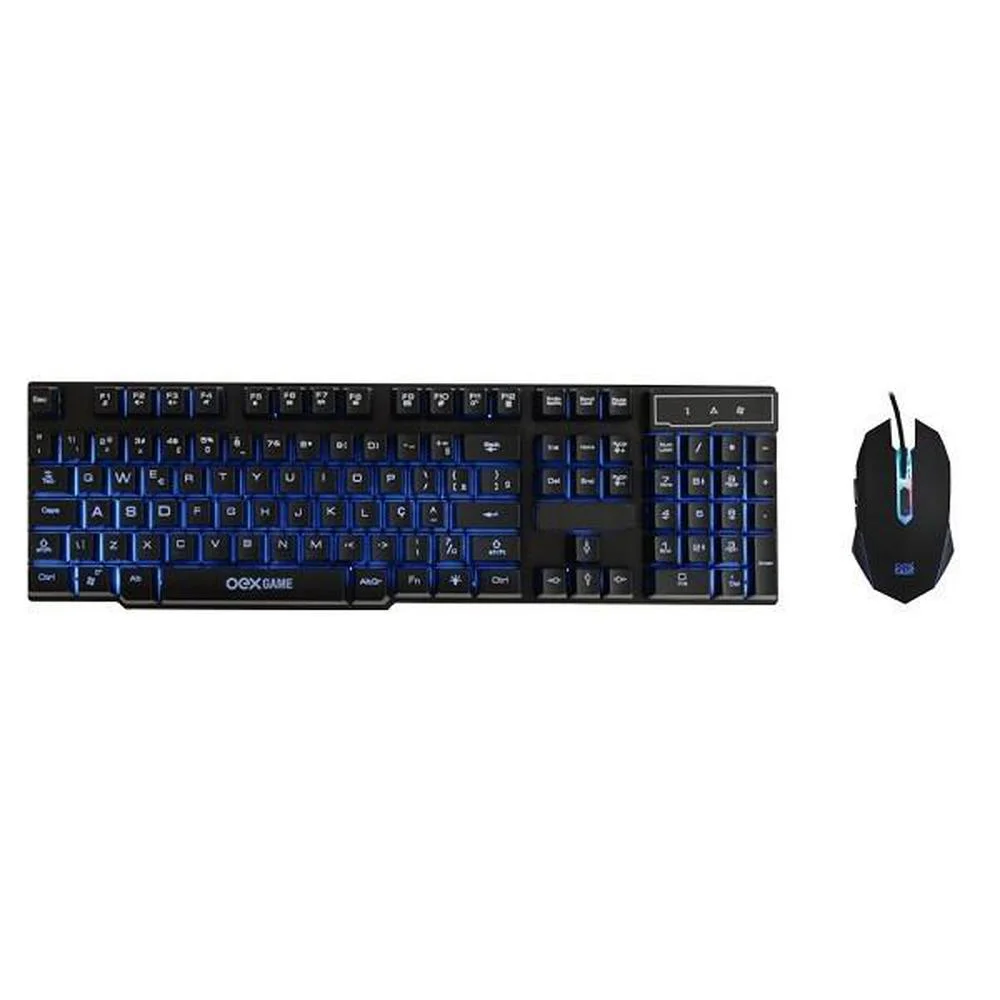 Kit Teclado Mouse Gamer Punch Oex USB ABNT2