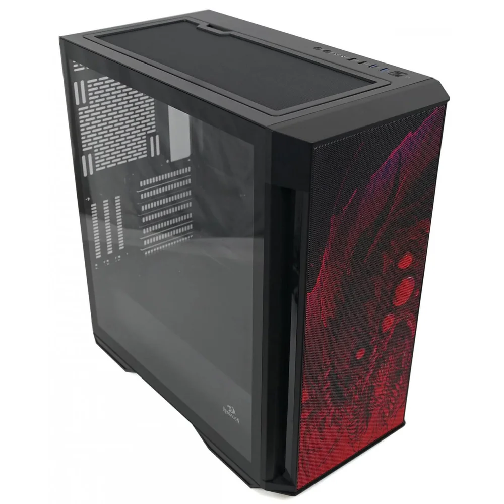 Gabinete Gamer Redragon Infernal Dragon Strafe, Mid Tower, Lateral Vidro Temperado, Sem Fan - GC-706IF Gabinete Gamer Redragon Infernal Dragon Strafe, Mid Tower, Lateral Vidro Temperado, Sem Fan - GC-706IF