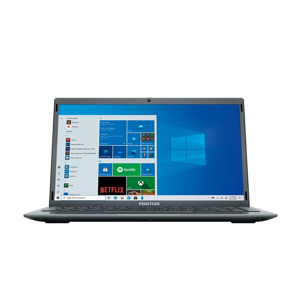 Notebook Positivo Q464C Motion, Intel Atom Quad-Core 1.9GHz, 4GB RAM, 64GB SSD + 64GB em Nuvem, Tela 14.1" LED, Windows 10 Home, Cinza