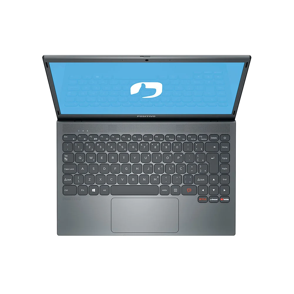 Notebook Positivo Q464C Motion, Intel Atom Quad-Core 1.9GHz, 4GB RAM, 64GB SSD + 64GB em Nuvem, Tela 14.1" LED, Windows 10 Home, Cinza