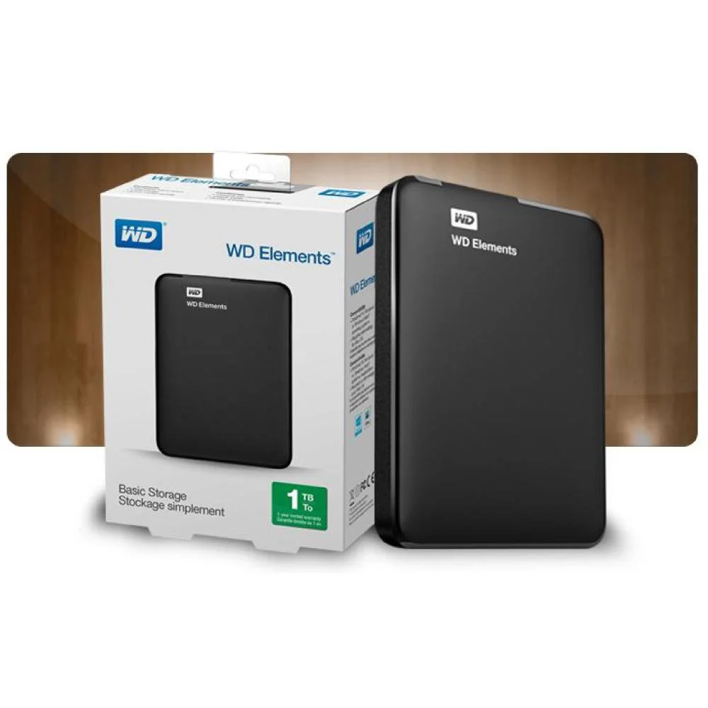 HD Externo Portátil WD 1TB Elements USB 30 KaBuM