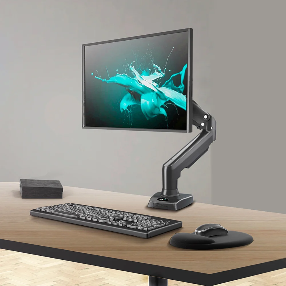 Suporte Multiarticulado de Mesa ELG P/ Monitor 17" a 35" com Ajuste de Altura e Pistão a Gás - F98hdmi Suporte Multiarticulado de Mesa ELG P/ Monitor 17" a 35" com Ajuste de Altura e Pistão a Gás - F98hdmi