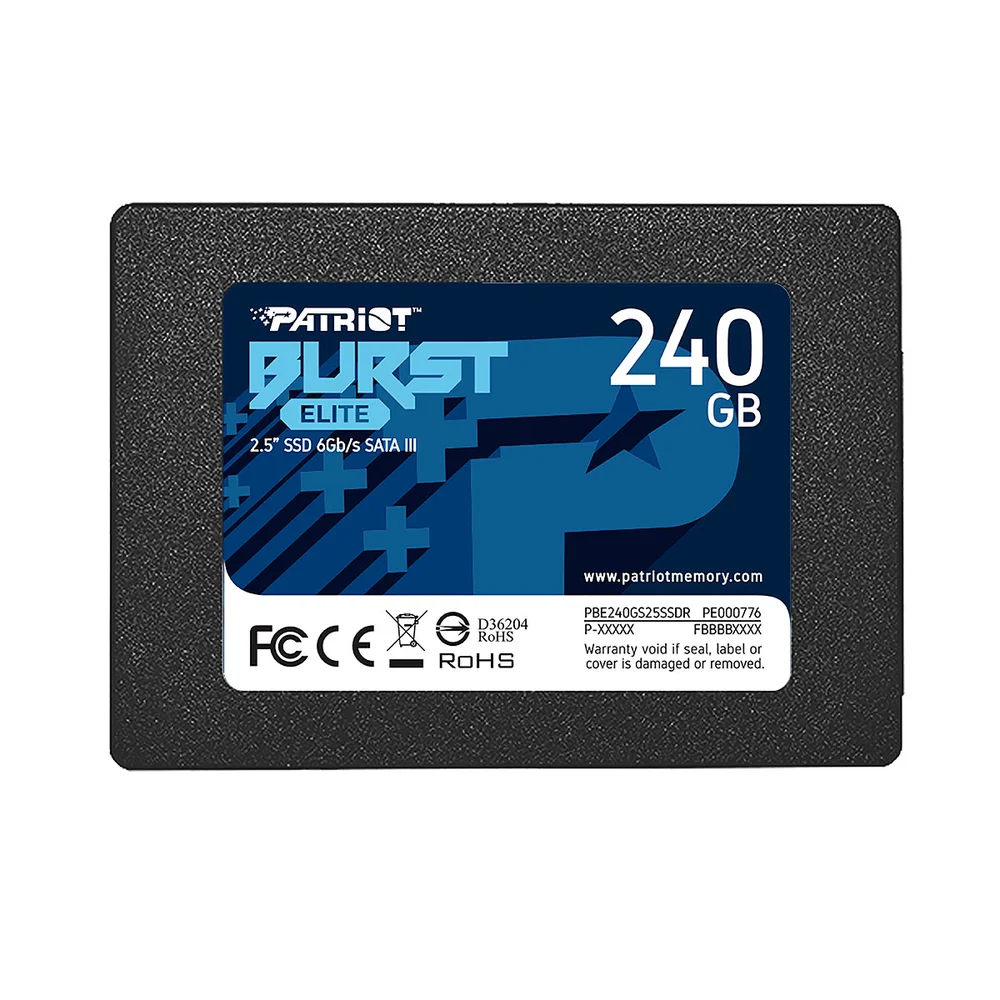 SSD Patriot Burst Elite, 240GB, SATA III,  Leitura 450MB/s, Gravação 320MB/s, 2.5 Polegadas - PBE240GS25SSDR