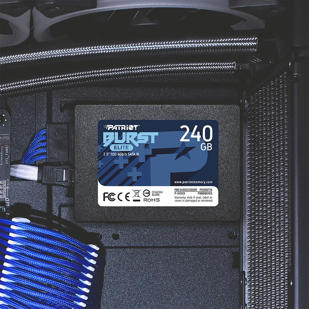 SSD Patriot Burst Elite, 240GB, SATA III,  Leitura 450MB/s, Gravação 320MB/s, 2.5 Polegadas - PBE240GS25SSDR