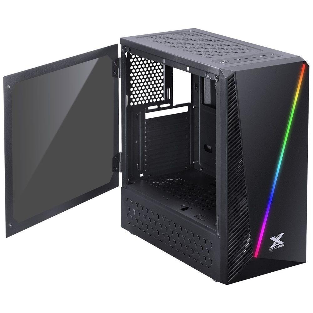 Gabinete Gamer Vinik Pyxis, Preto,Led Rgb, Lateral Em Acrílico - 30893 Gabinete Gamer Vinik Pyxis, Preto,Led Rgb, Lateral Em Acrílico - 30893