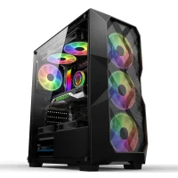 Gabinete Gamer Hayom, Mid Tower, ATX, Matx, Mini-itx, Lateral Em Vidro Temperado, 3 Fans RGB, Mesh Frontal