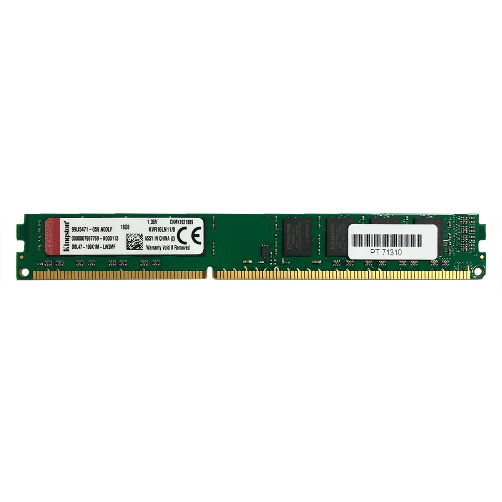 Memória Kingston, 8GB, 1600MHz, DDR3, CL11 - KVR16LN11-8 Memória Kingston, 8GB, 1600MHz, DDR3, CL11 - KVR16LN11-8