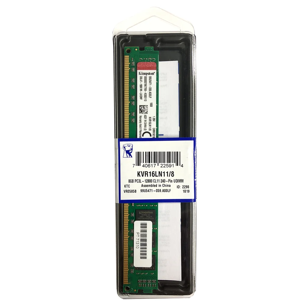 Memória Kingston, 8GB, 1600MHz, DDR3, CL11 - KVR16LN11-8 Memória Kingston, 8GB, 1600MHz, DDR3, CL11 - KVR16LN11-8
