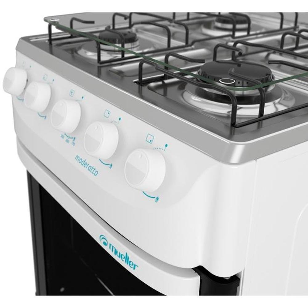 Fogão A Gás Mueller Moderatto 4 Bocas Acendimento Manual Branco. Fogão A Gás Mueller Moderatto 4 Bocas Acendimento Manual Branco.